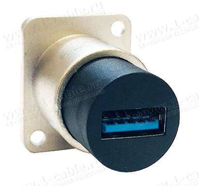 USB H/H CHASIS SILVER USB3-AA AMPHENOL 9157